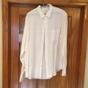 J crew white linen button down shirt